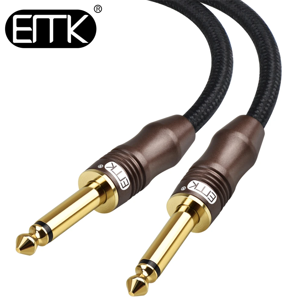 

EMK Jack 6.5 Mono Cable Braided Mono 6.3 6.5 Jack Male to Male Aux Audio Cable 5m 8m 10m 15m for Guitar Mixer Amplifier Bass