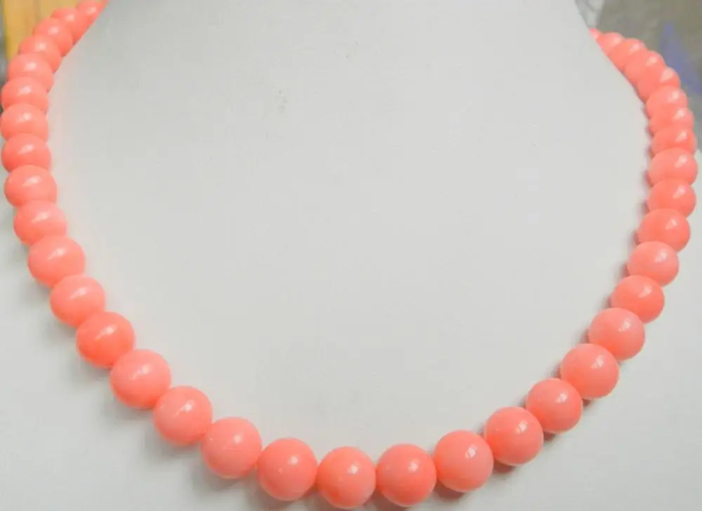 

Jewelry Necklace pink coral 8mm round beads 18 "AAA