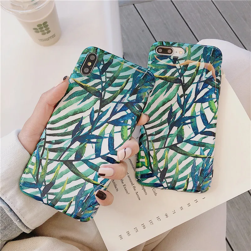 Модный лист GlossyPhone чехол для iPhone X 6 S 7 8 плюс XR XS MAX Чехлы роскошный Slicone мягкая ТПУ