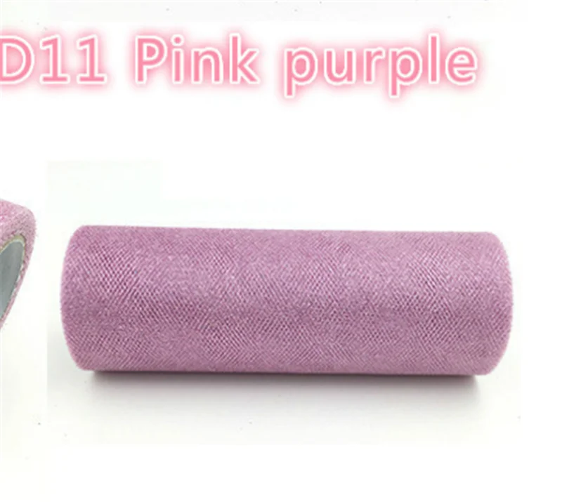 Pink purpie 15 см 25 ярдов тени с металлическим блеском тюль рулон кружево своими руками ткань рулоны детская юбка-пачка одежда трикотажное платье Швейные аксессуары - Цвет: Pink purpie