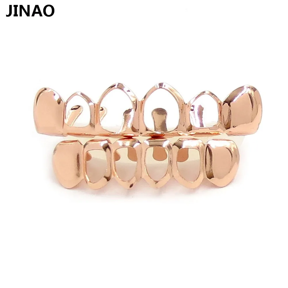 JINAO хип-хоп золотые украшения для тела Grillz вампир полый гриль зубы верхние и нижние грили стоматологический рот Панк зубы колпачки Косплей вечеринка