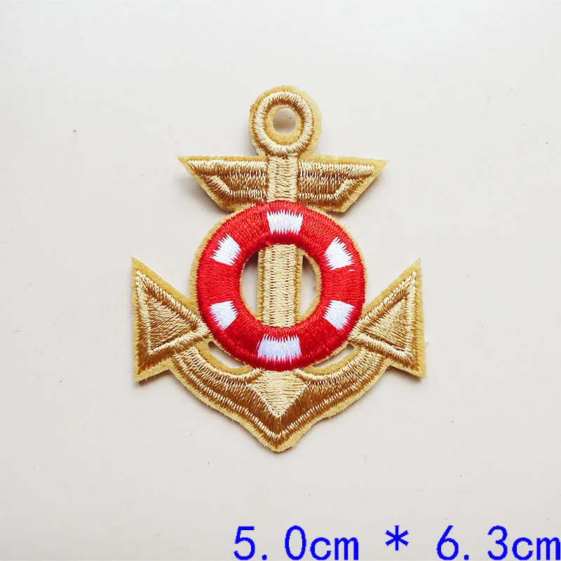 Лидер продаж вышитые железные нашивки с якорем для лодки наклейки на кепку сумка