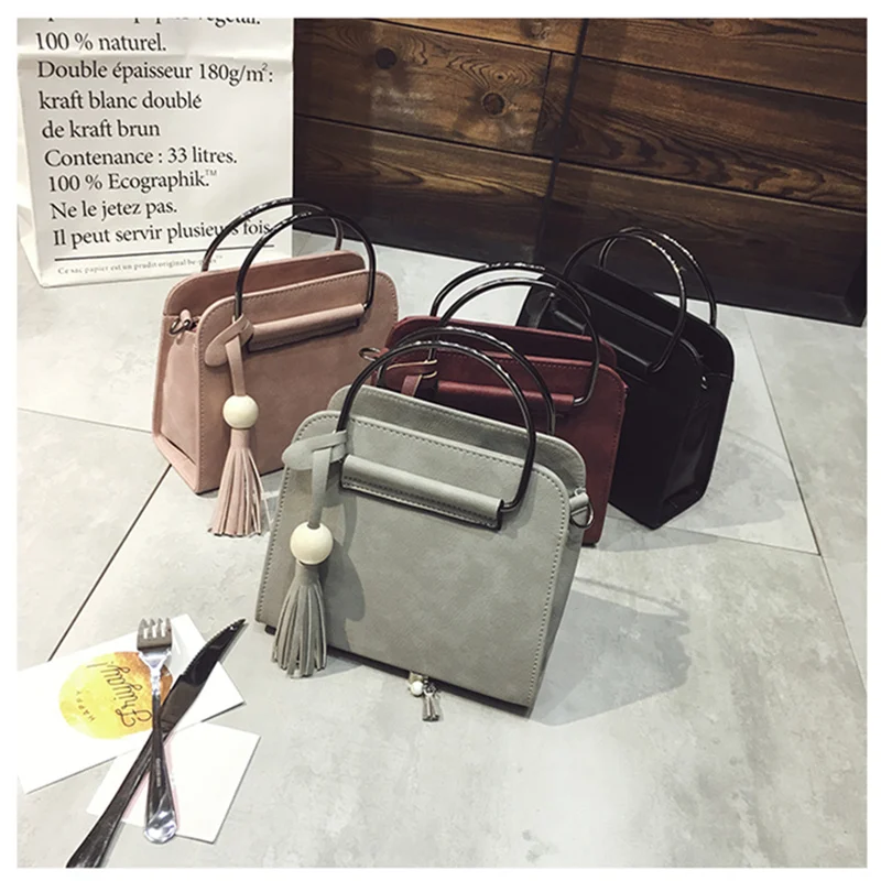 Новинка осени 2018 стильная Корейская ручная женская сумка с кисточками простая