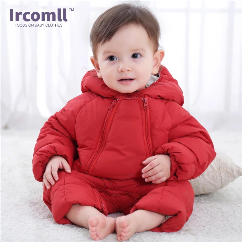 Ircomll/комбинезон для маленьких мальчиков, комбинезон с капюшоном и длинными рукавами, детская верхняя одежда, зимний комбинезон для мальчиков, roupa infantil, для детей возрастом от 6 до 24 месяцев, зимняя плотная теплая одежда