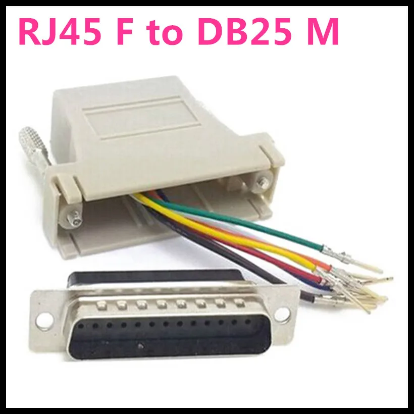 1 шт. Модульный адаптер удлинитель DB25 с 25 контактным штекером на гнездо RJ45|rj45 male to