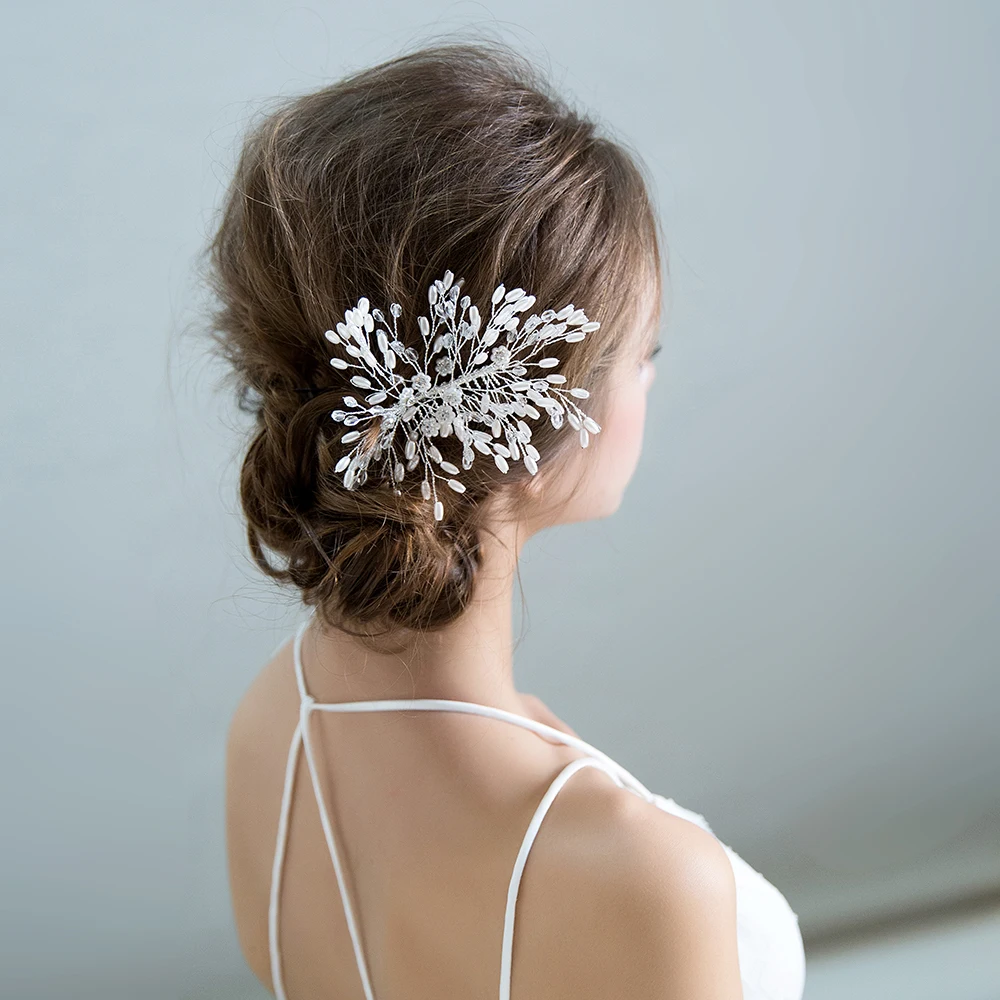 Модный дизайн растительных волос расчески с имитацией жемчужных бусин украшение для головы невесты свадебные украшения для волос для девочек вечеринки зажимы для волос новые.