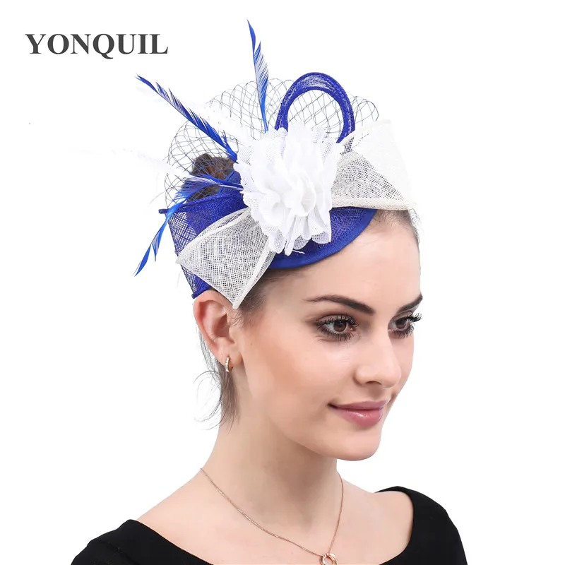 Женская Вуалетка для волос с перьями Элегантная шляпка цветами свадебные