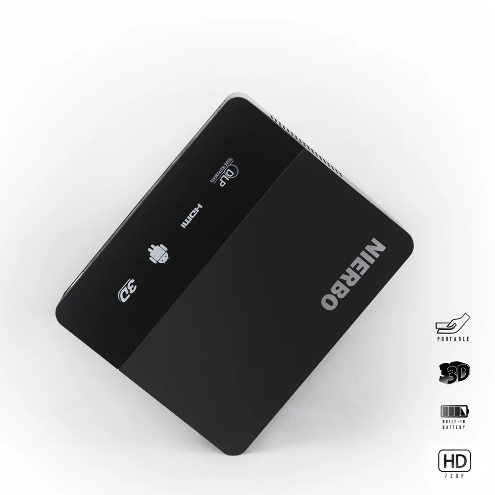Nierbo карман Android-проектор с Батарея 3D видеопроектор 1280*800 родной проектор HDMI USB