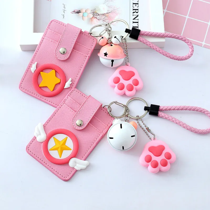 Kawaii розовый Кот коготь держатель карты женские футляры для идентификационных карт Лолита милые кожаные карты Чехол для девочек банк чехол для кредитной карты протектор