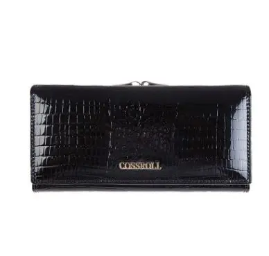 Black long purse Брендовые женские кошельки и кошельки, Женский Длинный кошелек из натуральной кожи в европейском и американском стиле, кошелек для монет, Дамский дизайнерский кошелек - Цвет: Black long purse