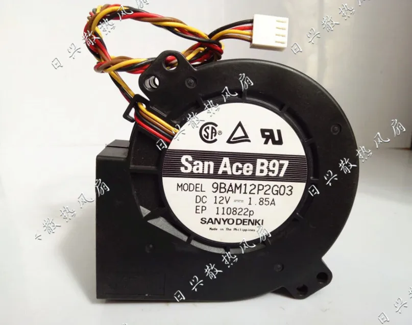 Вентилятор охлаждения с шарикоподшипником SANYO 9733 9BAM12P2G04/05 DC 12 В 1.85A 4 провода|cooler