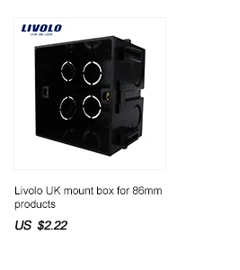 Livolo UK standard 2 банды 2way дистанционный домашний настенный светильник, белая кристальная стеклянная панель, VL-C302SR-61, без пульта дистанционного управления