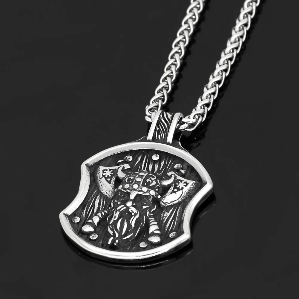 Скандинавский Викинг из нержавеющей стали odin щит топор worrior ожерелье с valknut