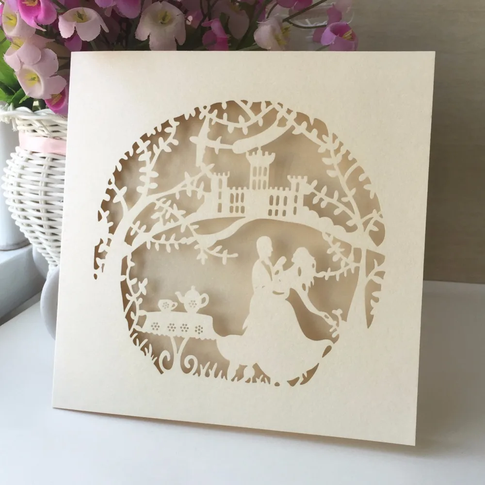 12 шт. сложенная открытка ручной работы свадебные приглашения винтажное