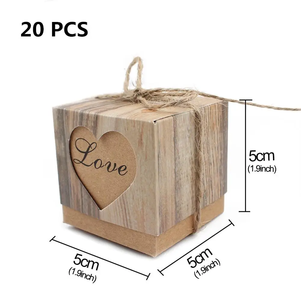 Heart box 20pcs OurWarm дорожная тематическая бумага крафт Конфеты Подарочная коробка со свадебными сувенирами для гостей невесты мальчишник поставки украшения - Цвет: Heart box 20pcs