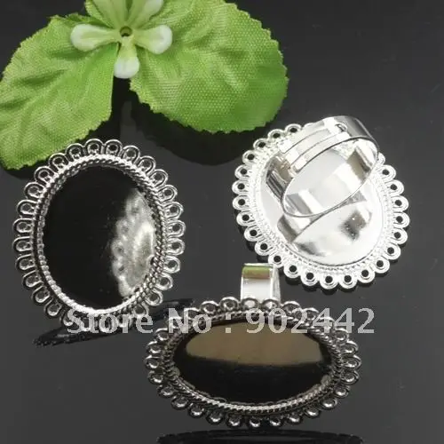 Бесплатная доставка 100 шт. 25*18 мм овальная Регулируемая фотография серебро или