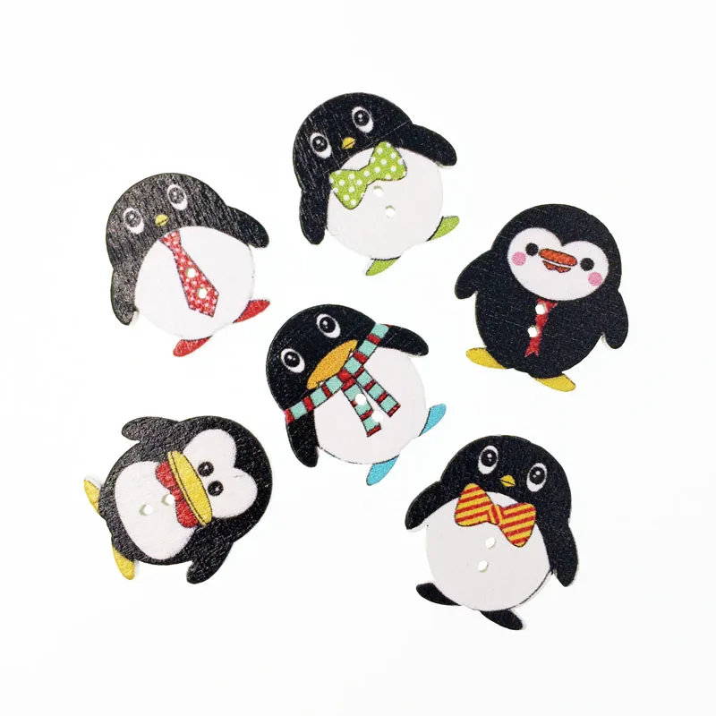 50 шт. деревянные пуговицы в виде пингвина 25 мм|craft brands|button stylebutton advertising |