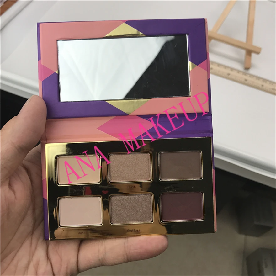 Горячая 6 цветов Палитра мерцающий блеск Тени для век палитра высокого качества