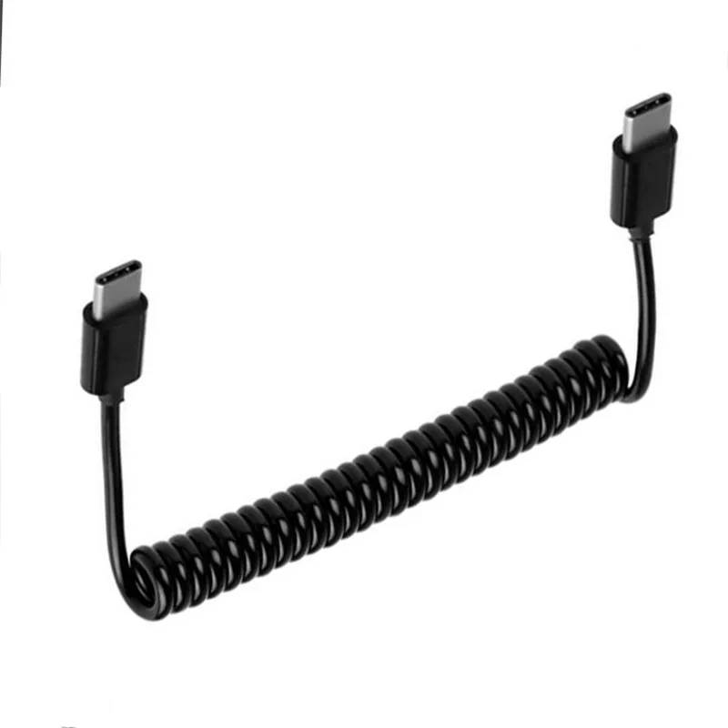 1 м USB3.1 Тип C кабель со штыревыми соединителями на обоих концах для подключения Выдвижная пружинная намоточная кабель со штыревыми соединителями на обоих концах для подключения для мобильных телефонов и компьютеров спиральный обмотанный кабели для передачи данных