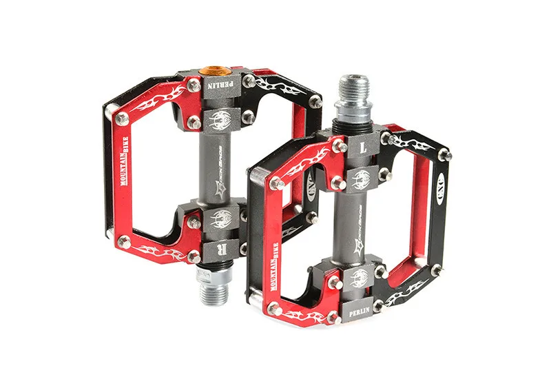 Black Red A RockBros, педаль для велосипеда, MTB, шоссейный велосипед, ультралегкие педали, ось из алюминиевого сплава, 9/16 дюймов, велосипедный подшипник, педаль для горного велосипеда - Цвет: Black Red A