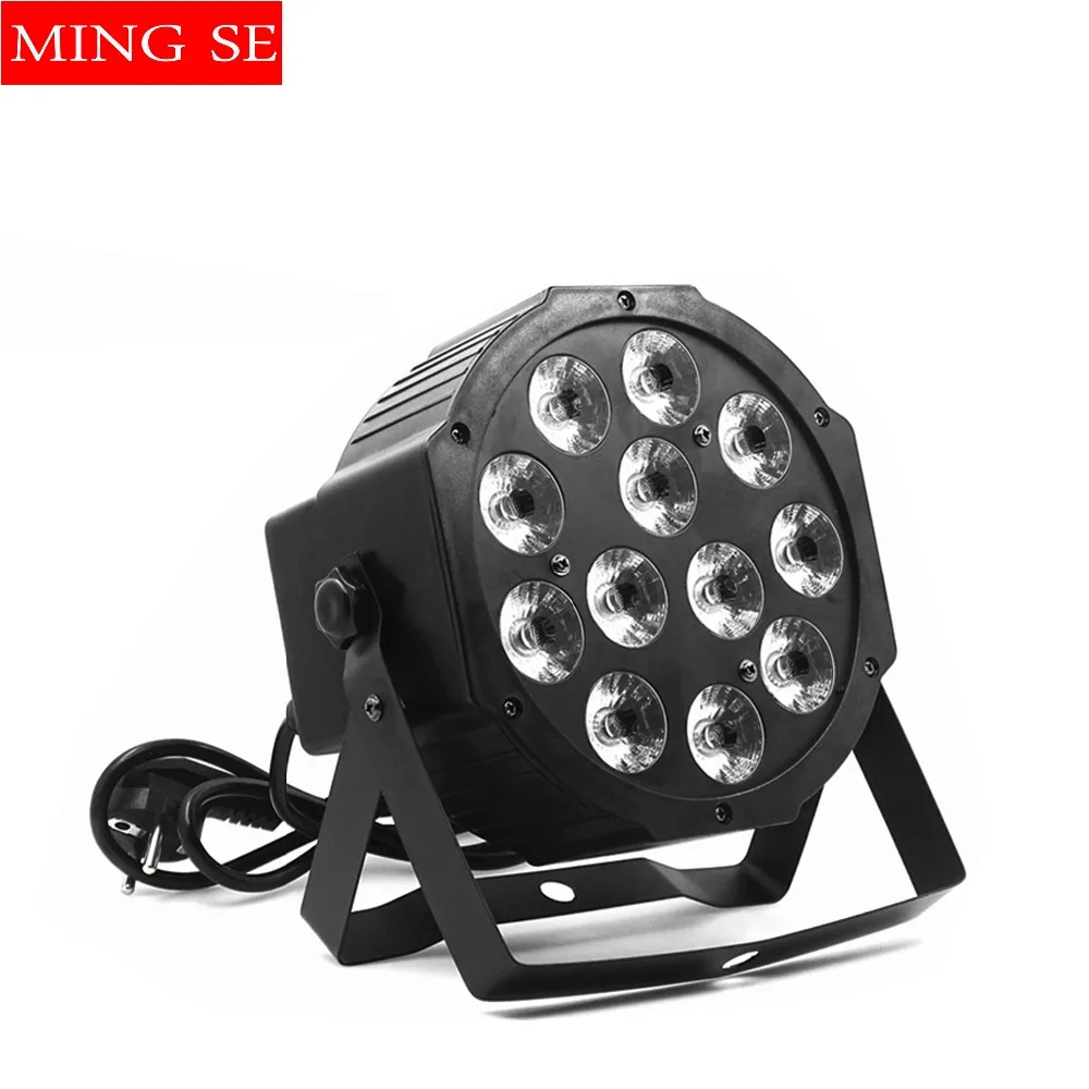 

12pcs 12w led lamp beads 12x12W led Par lights RGBW 4in1 flat par led dmx512 disco lights professional stage dj equipment