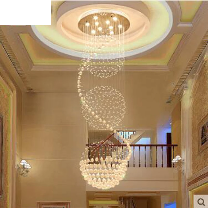 Хрустальная люстра для гостиной атмосфера круглая вилла пентхаусы лестница