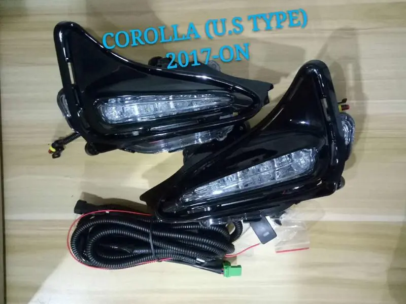 

Osmrk halogen fog lamp front bumper light +fog lamp cover for Toyota Corolla U.S TYPE 2017-ON