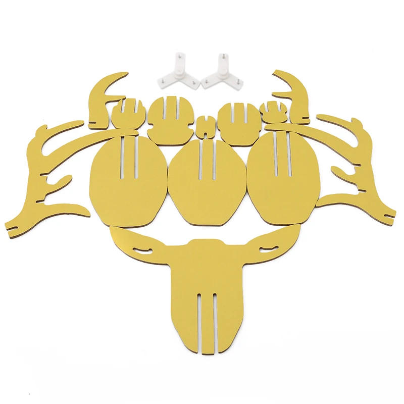 3D Puzzle Wooden DIY Creative Model Wall Hanging Deer Head Elk Wood Gift Craft Home Decoration Animal Wildlife