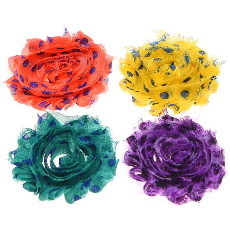 9 шт потертые шифоновые шикарные цветы зебра печать цветок без заколки для волос