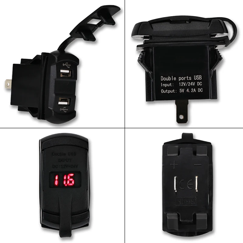 Автомобильное зарядное устройство с 2 USB порсветодиодный 12 В 24 4 А|usb port socket|usb charger