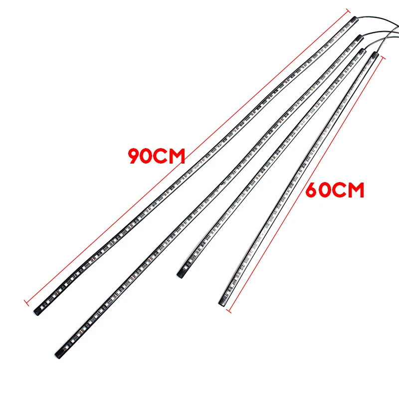 4x Водонепроницаемая RGB 5050 SMD гибкая светодиодная лента под автомобильную трубу
