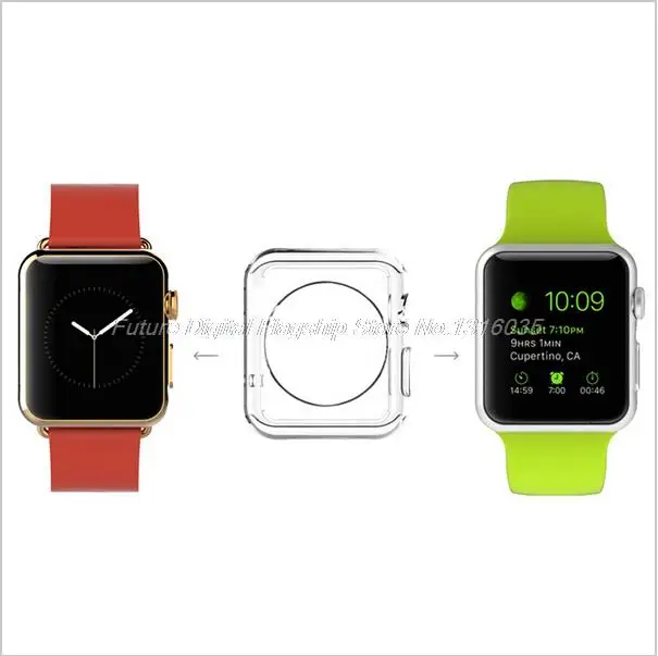 Ультратонкий Мягкий ТПУ прозрачный защитный чехол для Apple Watch Series 1 2 3 4 iwatch 38 42 40 44