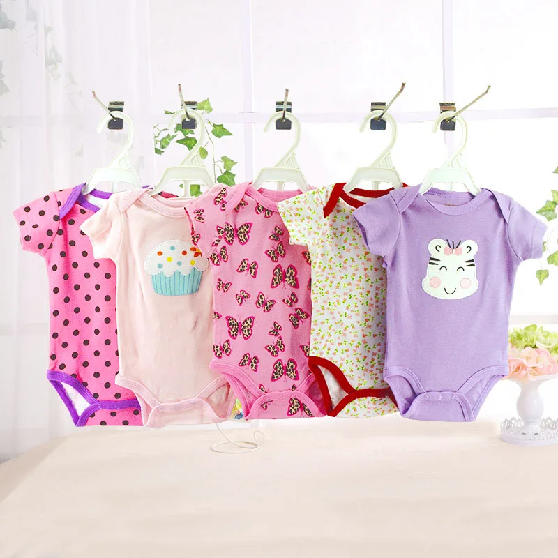 5 шт. детский хлопковый комбинезон с коротким рукавом 3 24 м|baby bodysuits|infant bodysuitbodysuits