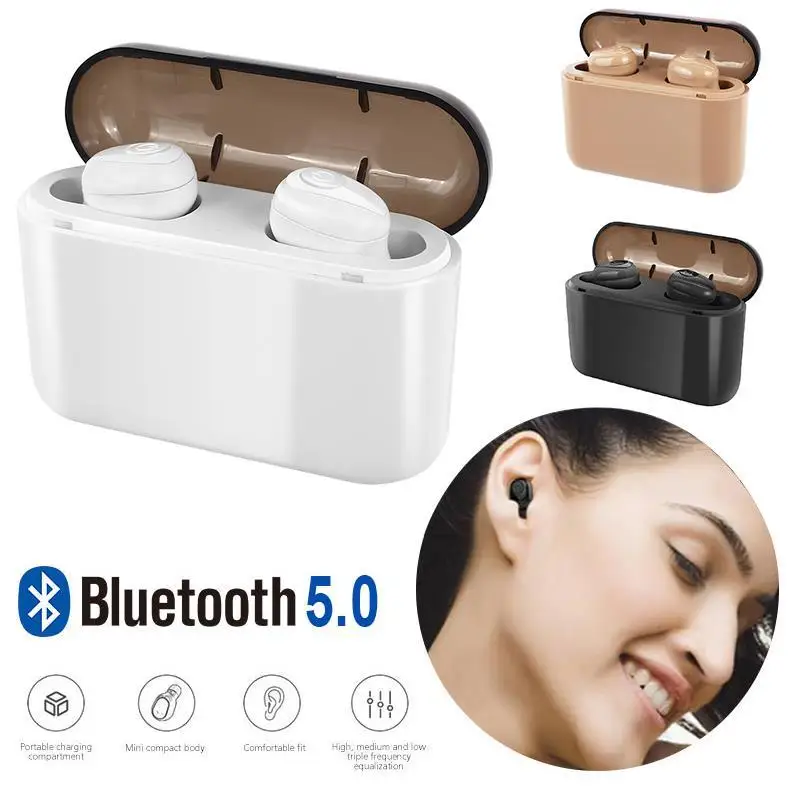 Новинка X8 беспроводная Bluetooth гарнитура 5 0 TWS стерео наушники 1200 мАч Зарядка