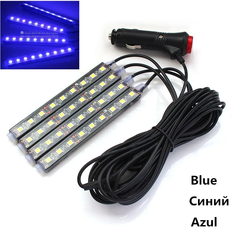 4 шт. 36SMD 5050 белый желтый синий зеленый красный Автомобильный светодиодный