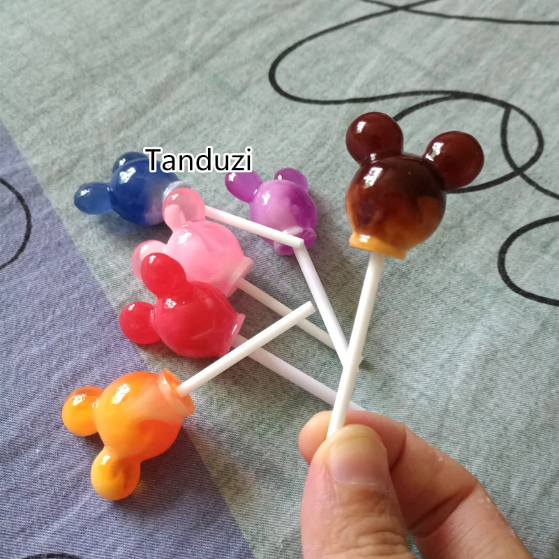 Tanduzi 10 шт. смолы леденец 3D Kawaii мышь леденцы конфеты кукольный домик Миниатюрный