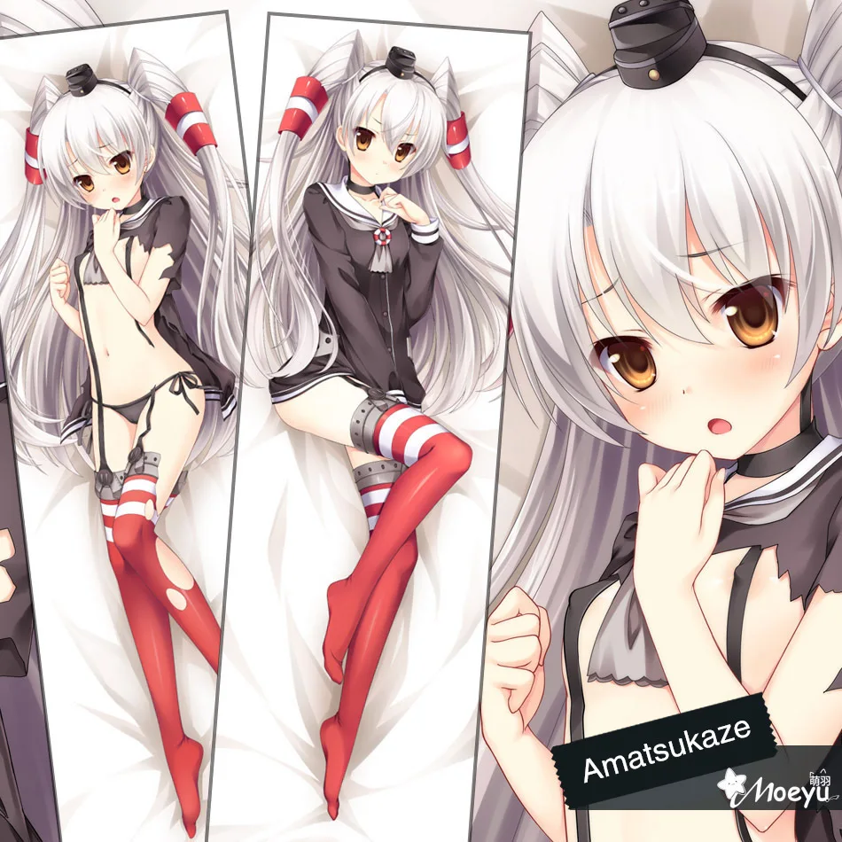Японский аниме Kantai Коллекция Kancolle Amatsukaze Обнимание тела подушка чехол 2 сторонняя