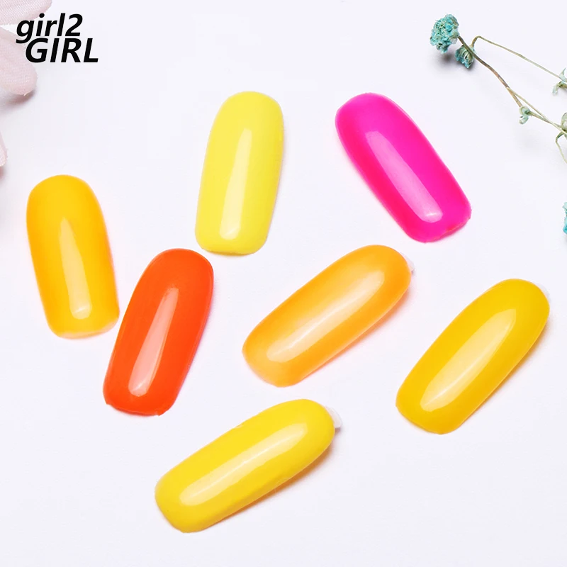 Гель-лак для ногтей Girl2girl, 8 мл, замачиваемый УФ-гель для ногтей, Гель-лак для ногтей, желтый, оранжевый набор