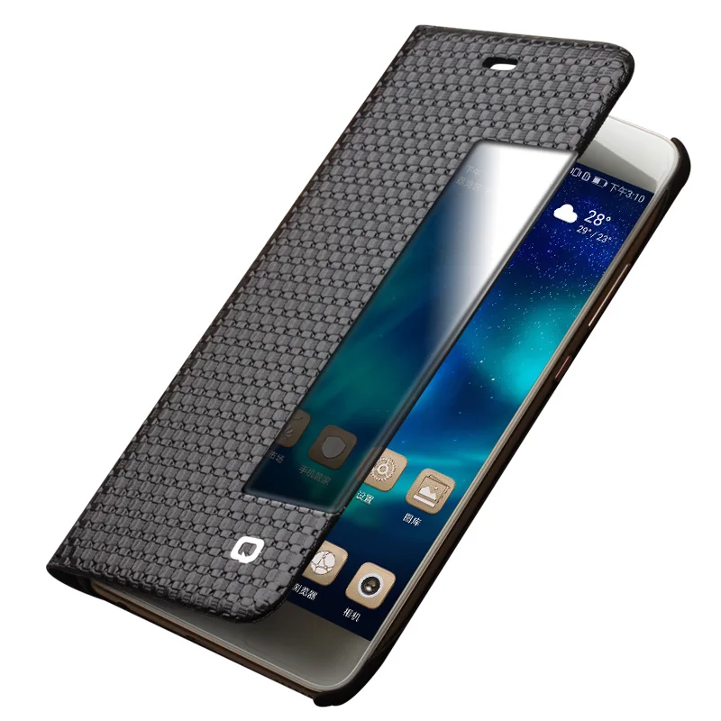 Умный флип-чехол QIALINO из натуральной кожи с окошком для Huawei Ascend P10 чехол Plus