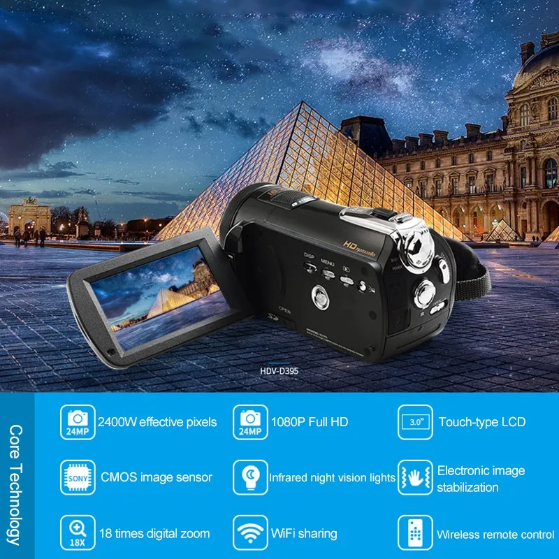 Ordro HD Цифровая камера 18X24,0 Мп фото рефлекс Wifi камеры видео-Рекордеры CMOS ночного видения видеокамеры