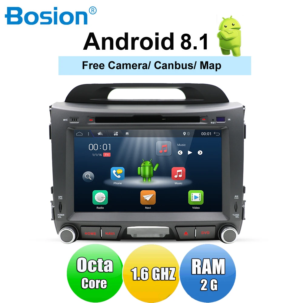 Bosion автомобильный Радио мультимедийный dvd плеер Android 8 1 2din навигация для KIA Sportage 2011