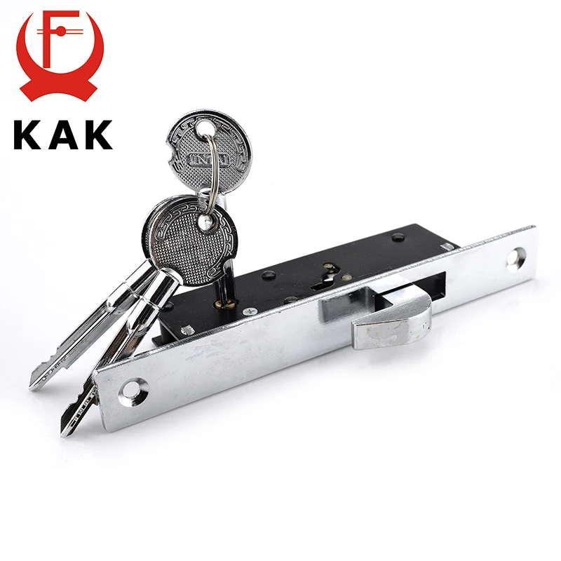 

KAK Sliding Door Lock Zinc Alloy Window Locks Anti-Theft Safety Wood Gate Floor Lock With Cross Keys For Furniture Hardware