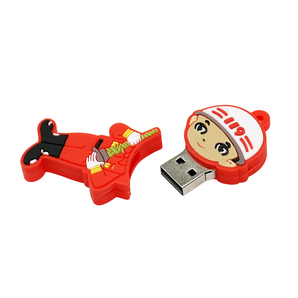 USB флеш-накопитель мультяшный пожарный 4 ГБ 8 16 32 64 128 милая карта памяти