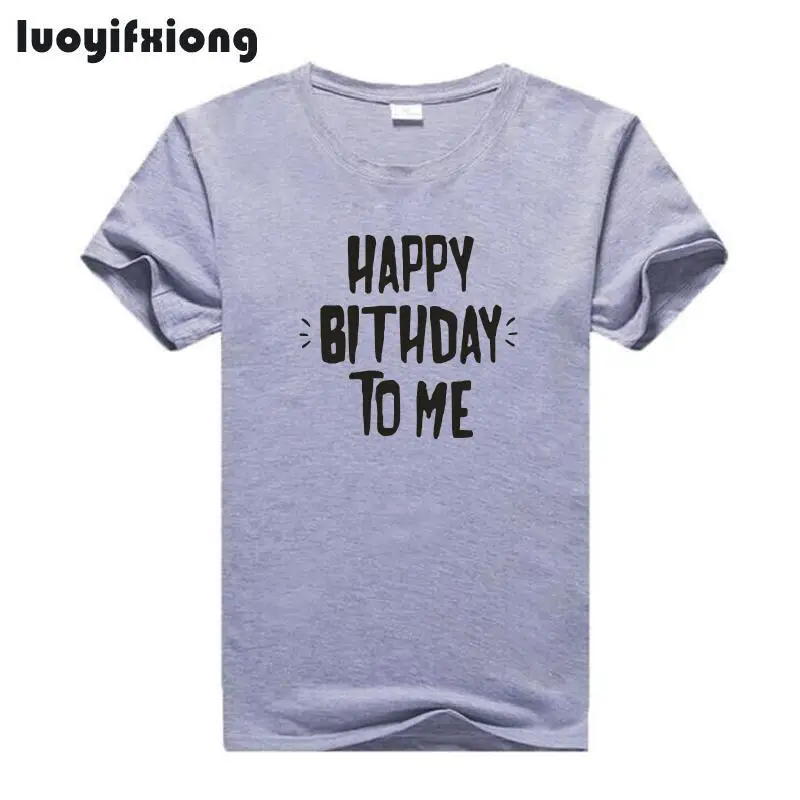 Модная женская футболка с надписью «Happy Birthday To Me», модная футболка с коротким рукавом, женская черная белая футболка, женские топы