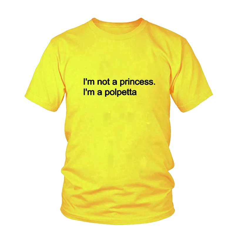 Женская футболка с надписью i'm not a princess polpetta белая Повседневная летняя хипстер