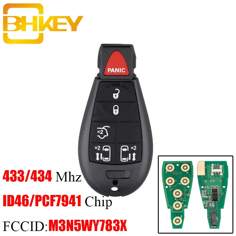 BHKEY 5 + 1 6 кнопок дистанционный смарт ключ брелок для JEEP M3N5WY783X / IYZ C01C Chrysler 300c город