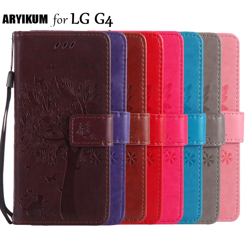ARYIKUM 3D рельефный чехол с рисунком кота дерева для LG G4 G 4 PU кожаный бумажник флип