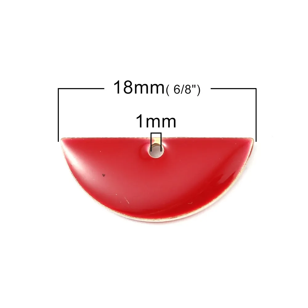 DoreenBeads модные медные эмалированные пайетки подвески полукруглые латунные