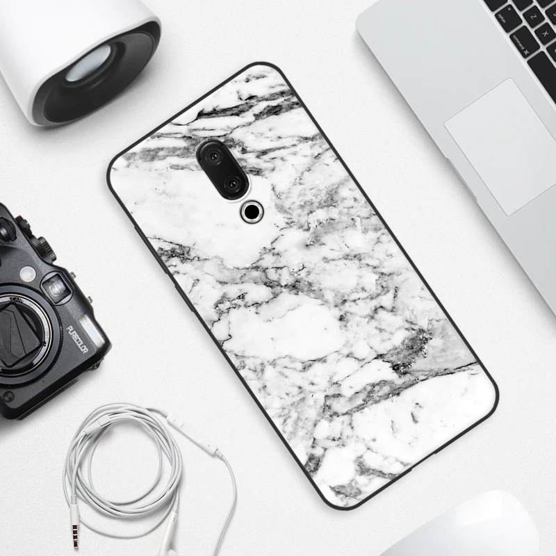 Чехол для Meizu 16X силиконовый мягкий чехол из ТПУ с рисунком под дерево и камень