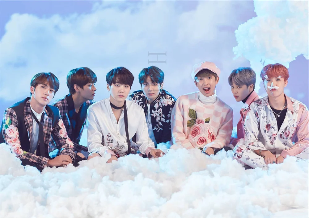 Тёмно-синий Надеюсь мир плакаты J-HOPE наклейки на стену Высокое разрешение хорошее качество глянцевый бумажный Декор на стену гостиная спальня - Цвет: Тёмно-синий